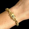 15356531907 Pulseira Cadeado 10Mm Fecho Duplo Nossa Senhora Cravejado Banhado A Ouro 18K Lancamento2