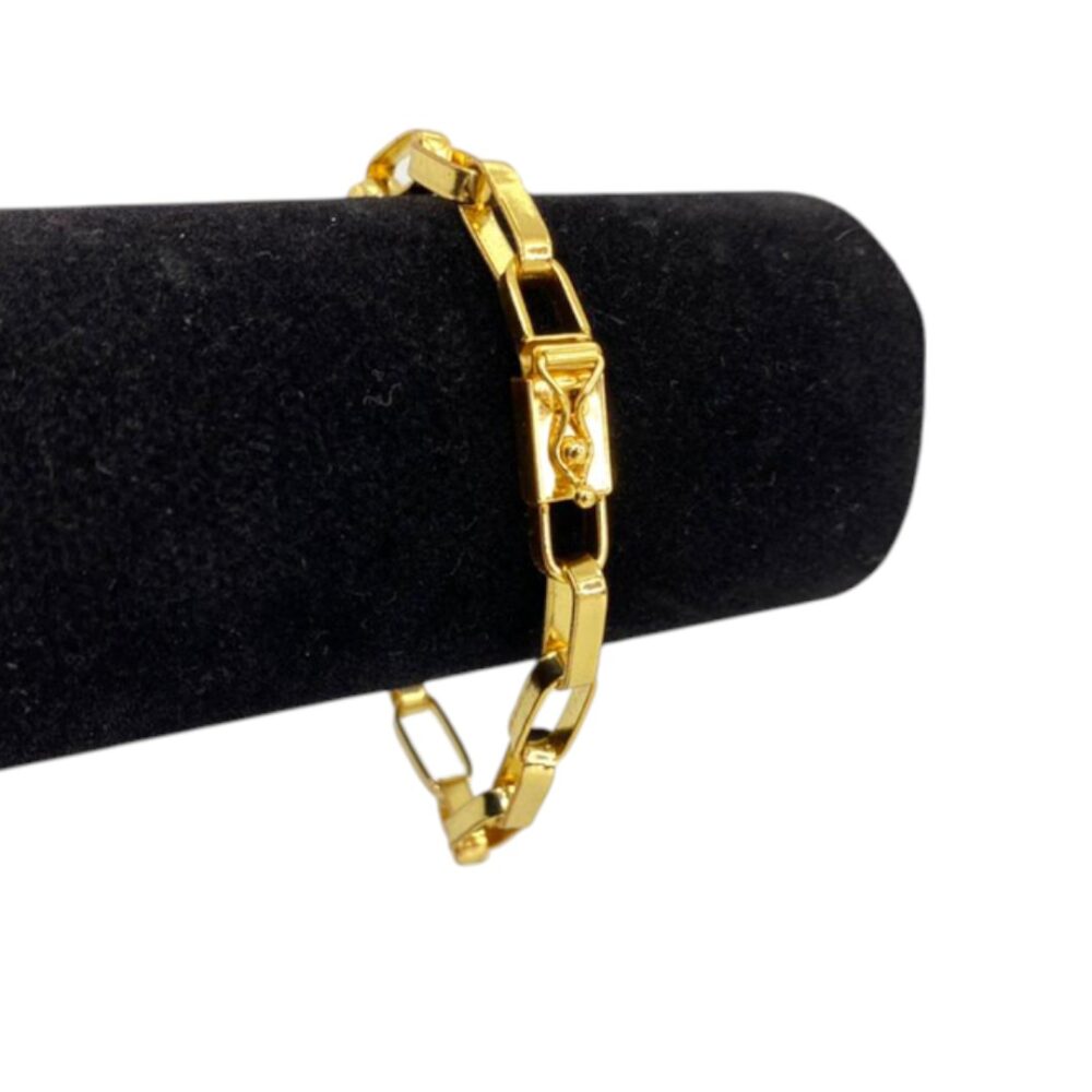 Pulseira Tijolinho 10Mm Banhado A Ouro 18K Premium - Imagem 2