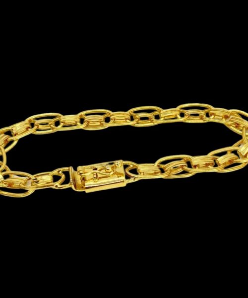 Pulseira Imperador 10mm Banhado a Ouro 18K Luxo