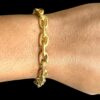 15356533354 Pulseira Cadeado 10Mm Fecho Duplo Banhado A Ouro 18K3