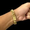 15356533771 Pulseira Pit Bull 13Mm Banhado A Ouro 18K