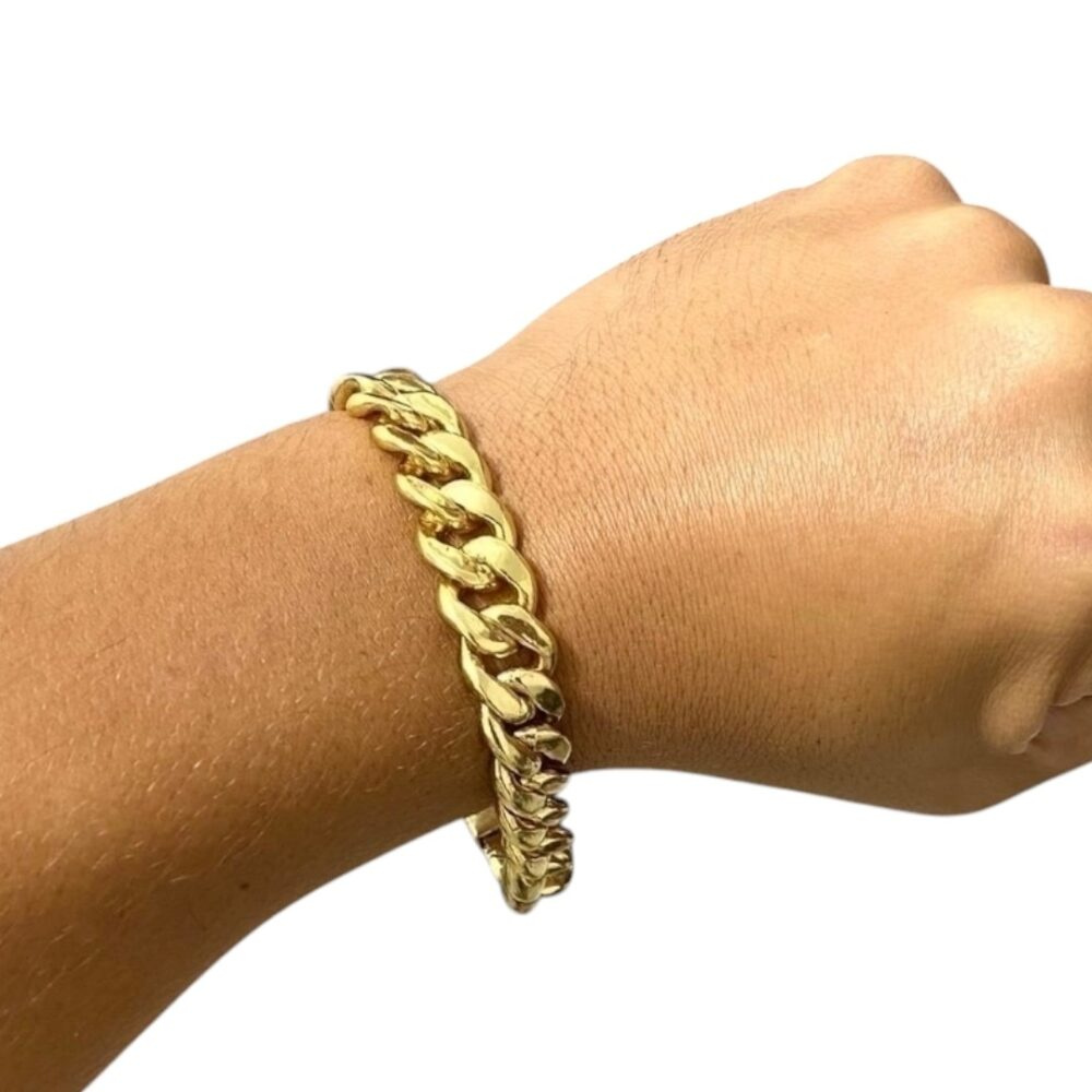Pulseira Pit Bull 13Mm Banhado A Ouro 18K - Imagem 2