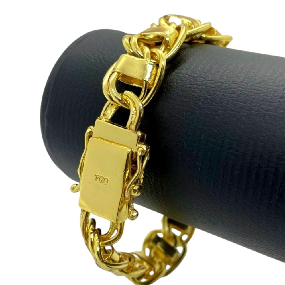 Pulseira Dubai 15Mm Banhado A Ouro 18K Luxo 750 - Imagem 2