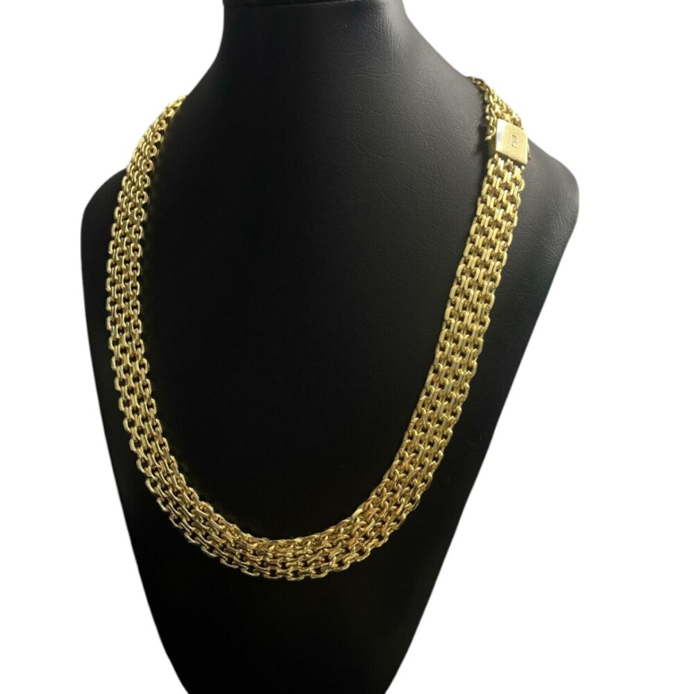 Cordão Cadeado Quádruplo 16Mm - Banhado A Ouro 18K - Imagem 2