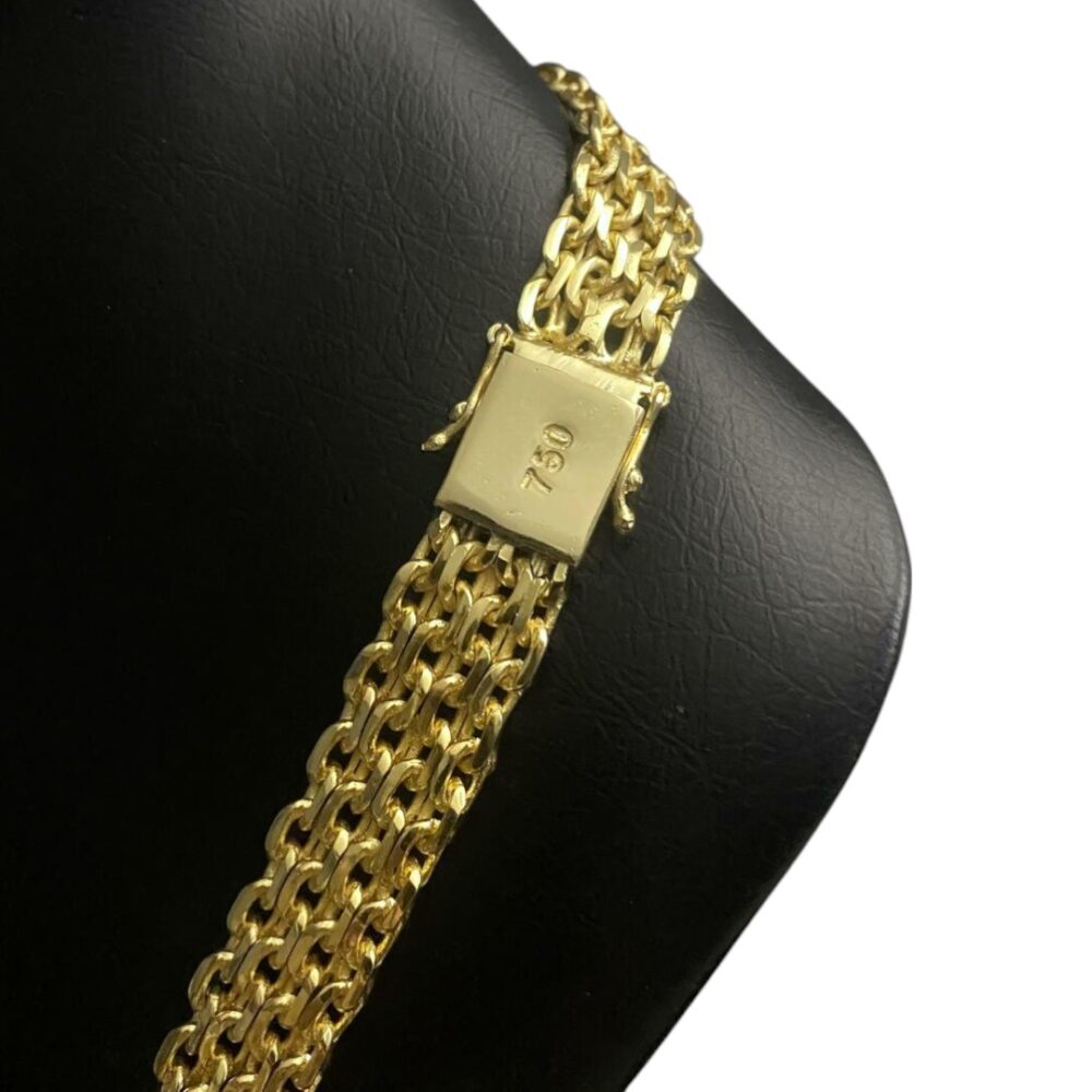 Cordão Cadeado Quádruplo 16Mm - Banhado A Ouro 18K - Imagem 3