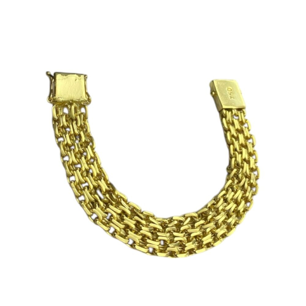 Pulseira Cadeado Quádruplo 16Mm - Banhado A Ouro 18K - Imagem 3