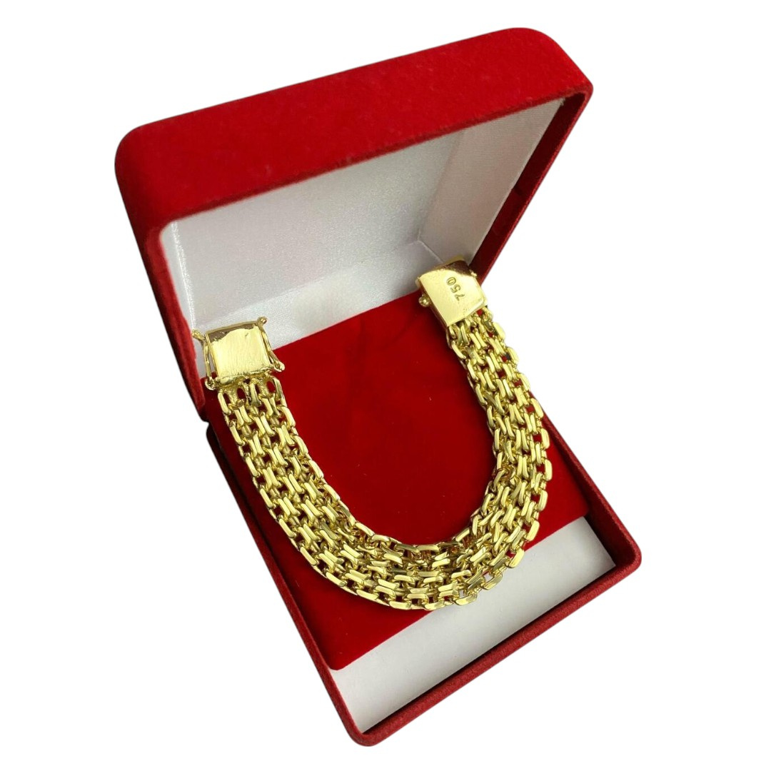 15357819221 Cordao Macico Cadeado 10Mm Pingente Letra Banhado Ouro 18K2