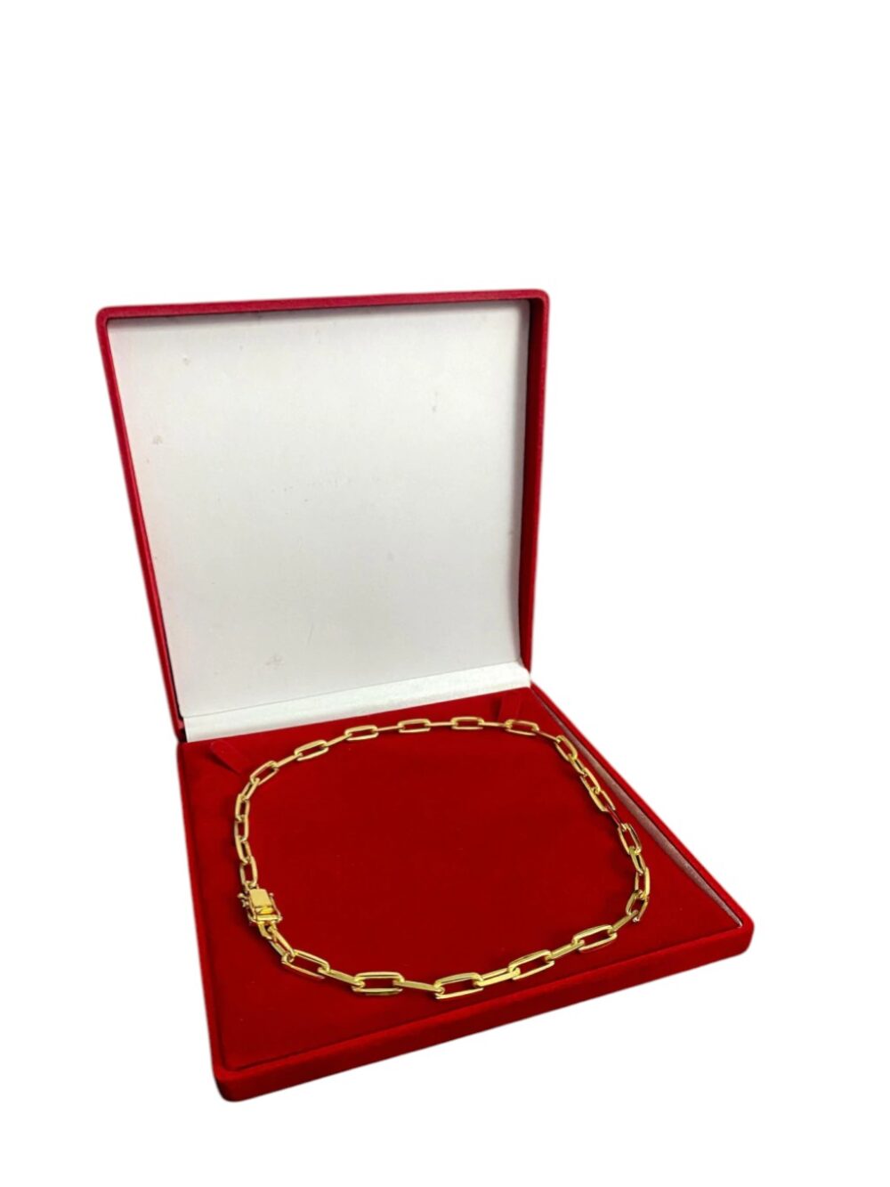 Cordão Feminino 7Mm Cadeado Alongado - Banhado A Ouro 18K - Imagem 2