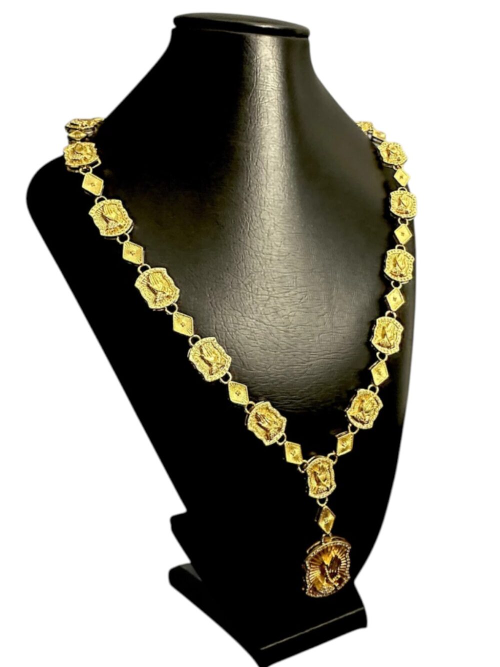 Cordão Mão Orando Cravejado Banhado A Ouro 18K - Imagem 2