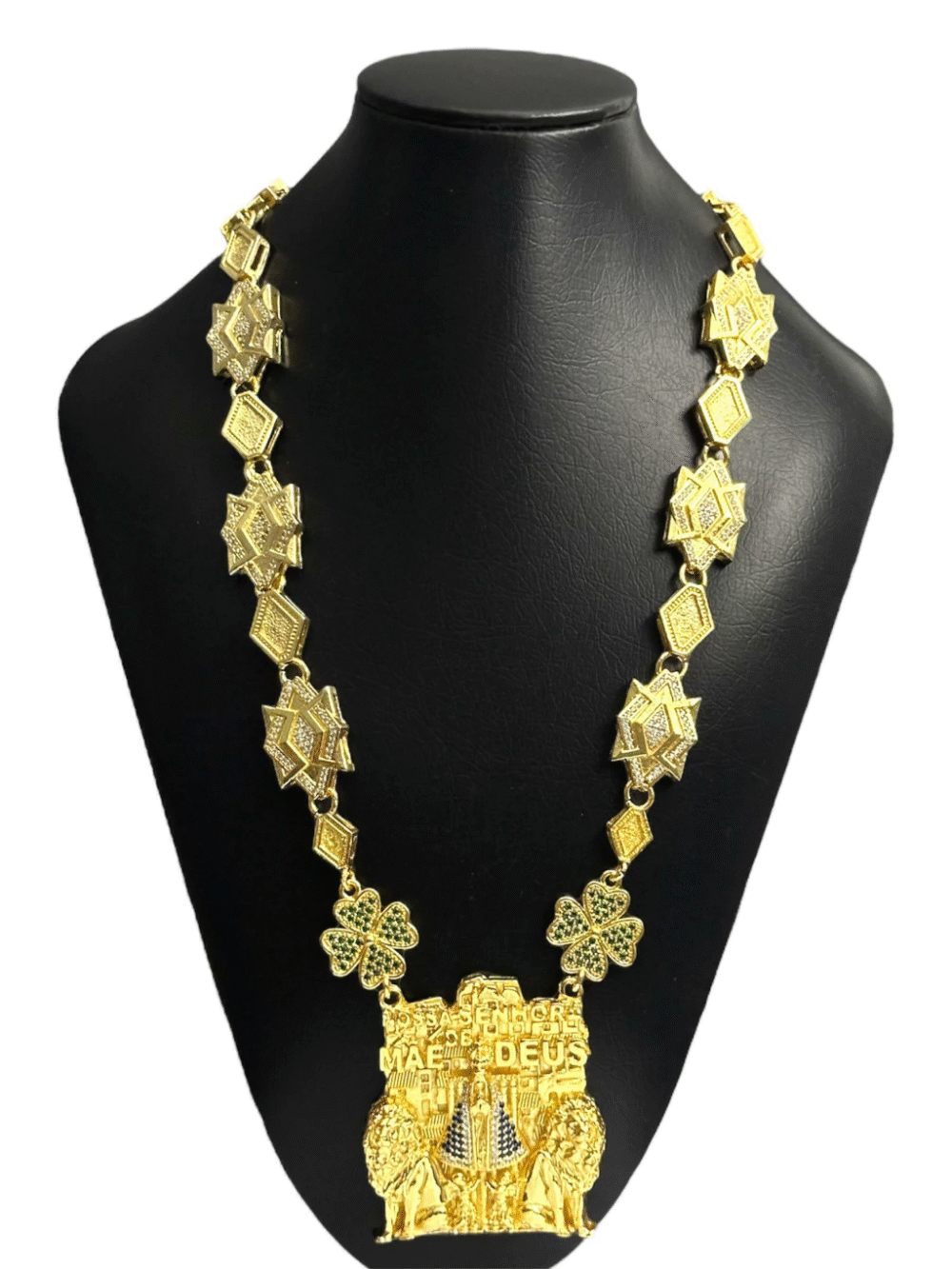 Cordão Nossa Senhora Mãe De Deus Banhado A Ouro 18K - Imagem 2