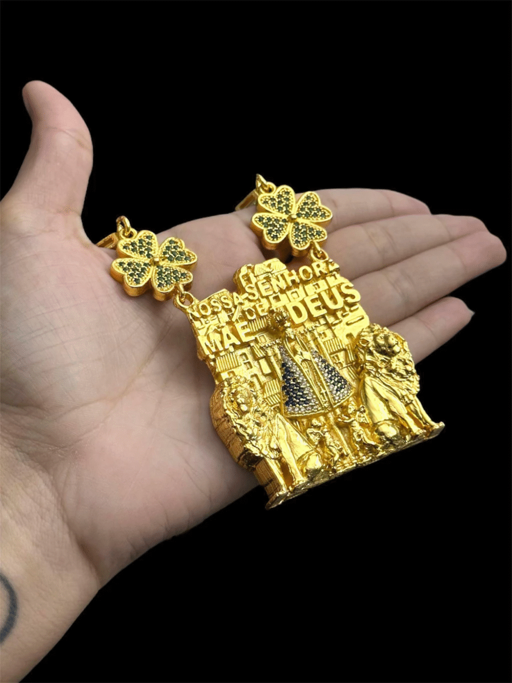 Cordão Nossa Senhora Mãe De Deus Banhado A Ouro 18K - Imagem 4