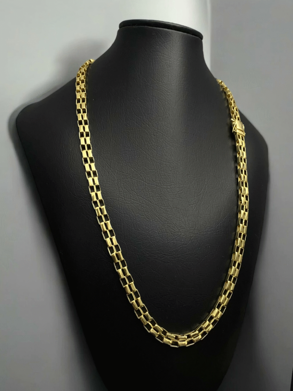 Cordão Tijolinho Duplo 12Mm Banhado A Ouro - Imagem 4