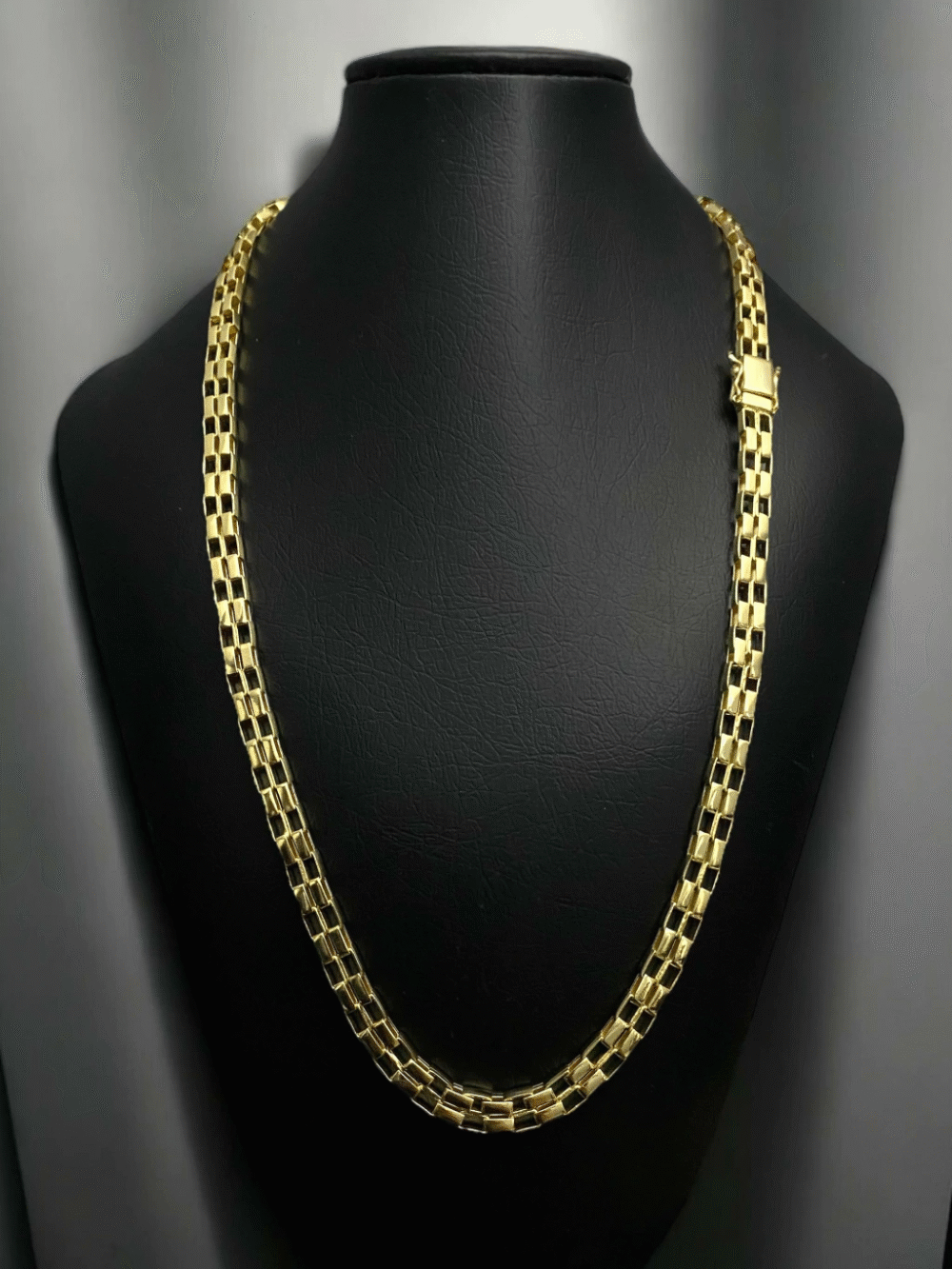 Cordão Tijolinho Duplo 12Mm Banhado A Ouro - Imagem 3
