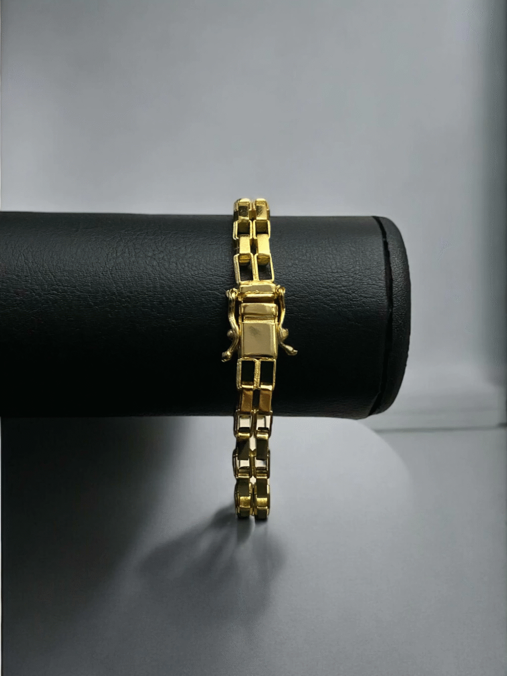 Pulseira Tijolinho Duplo 12Mm Banhado A Ouro