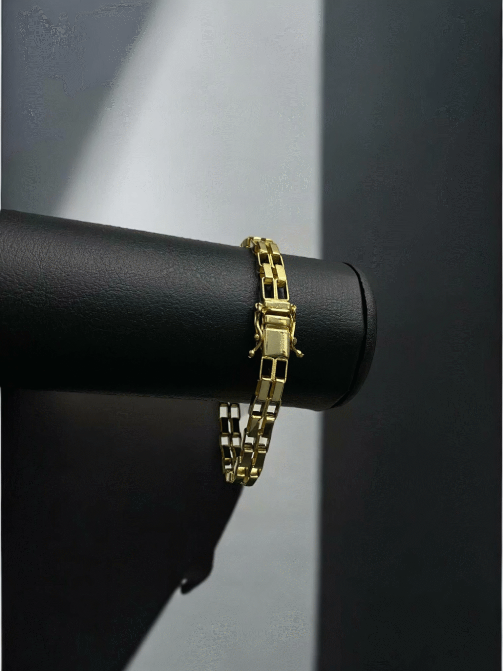 Pulseira Tijolinho Duplo 12Mm Banhado A Ouro - Imagem 5