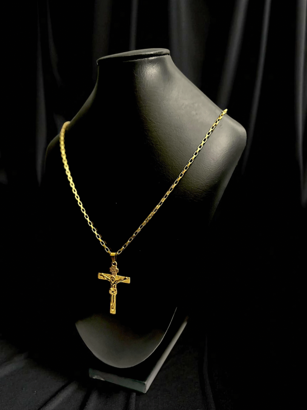 Cordão 3.0 Tijolinho + Pingente Cristo Inre - Banhado A Ouro - Imagem 4