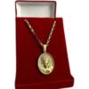 15365646748 Cordao 3 0Mm Tijolinho Pingente Cristo Placa 4M Moeda Antiga Banhado A Ouro 18K P
