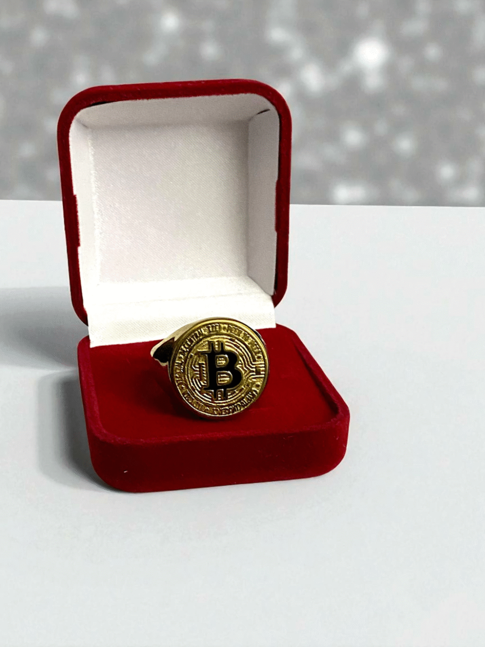 Anel Bitcoin - Banhado A Ouro 18K - Imagem 5