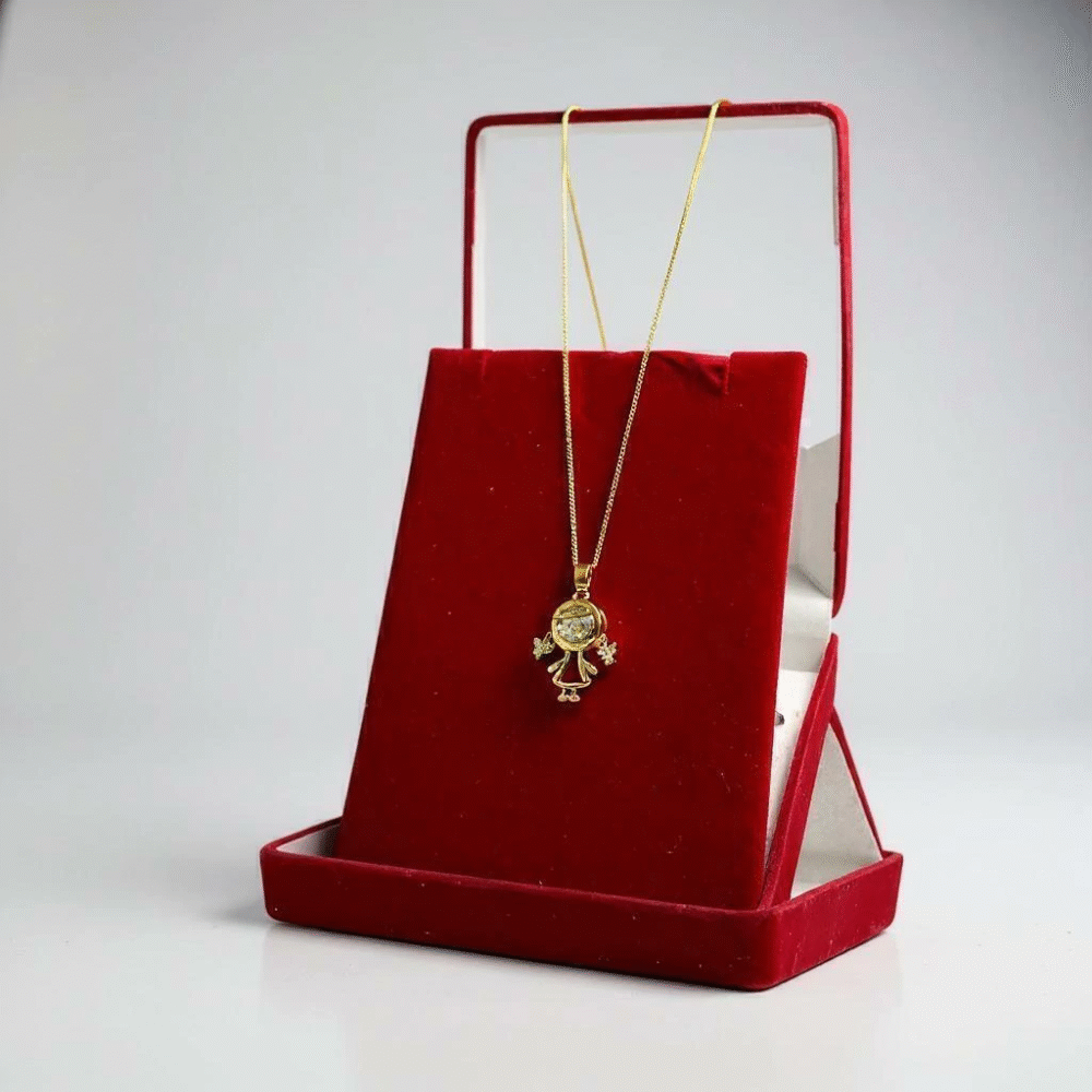 Cordão Feminino 1Mm Menina Cravejado - Banhado A Ouro 18K - Imagem 2