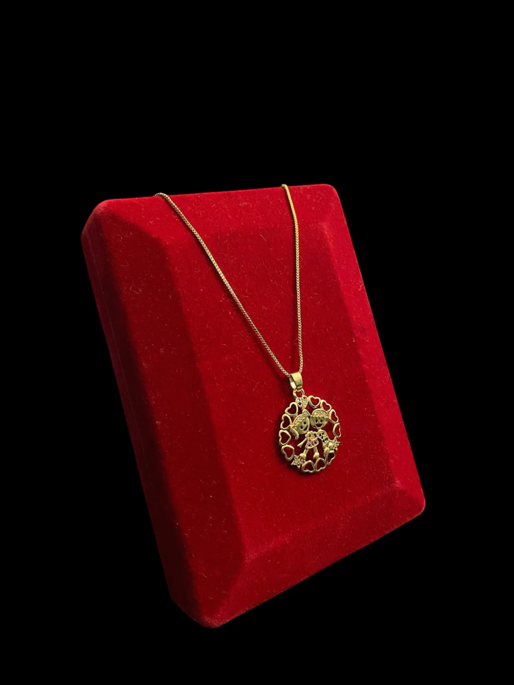 Cordão Feminino 1Mm Casal Redondo Cravejado - Banhado A Ouro