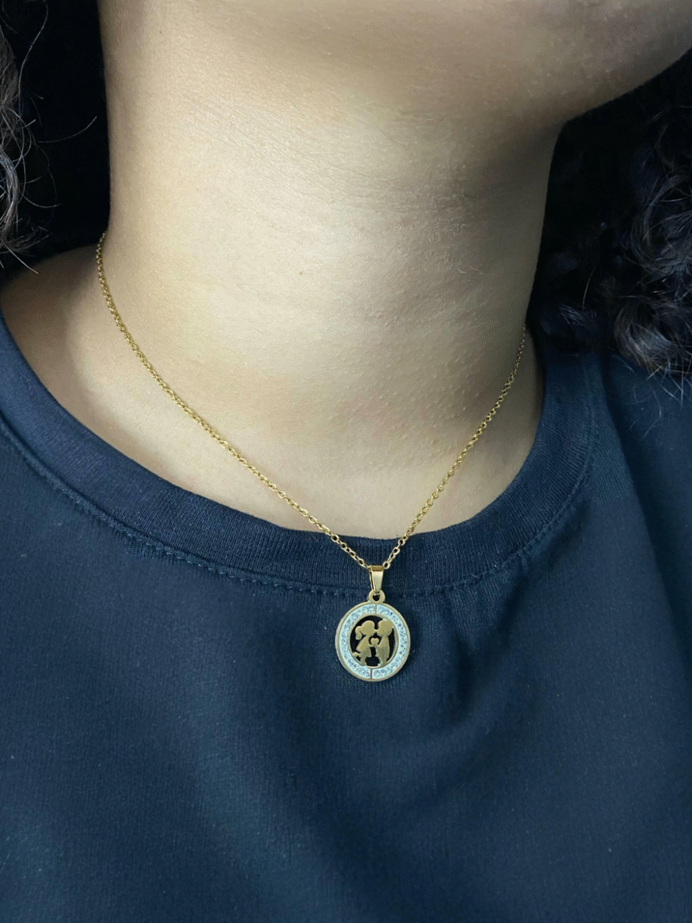 Cordão Feminino 1Mm Casal Redondo - Banhado A Ouro 18K - Imagem 3