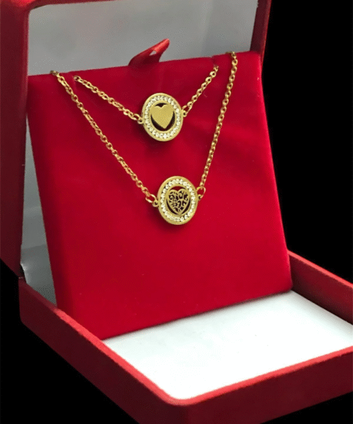 Kit Pulseiras Feminina Coração Banhada a Ouro 18k