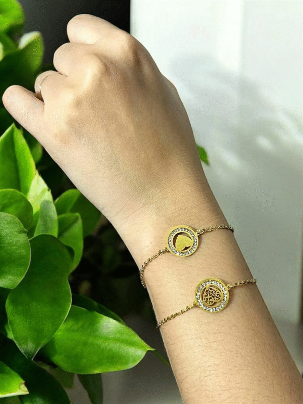 Kit Pulseiras Feminina Coração Banhada A Ouro 18K - Imagem 3
